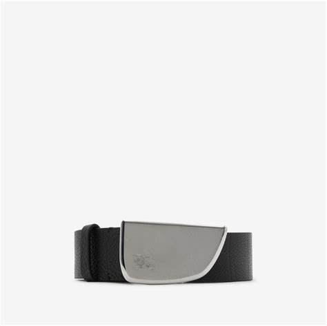 Leather Shield Belt in Black 